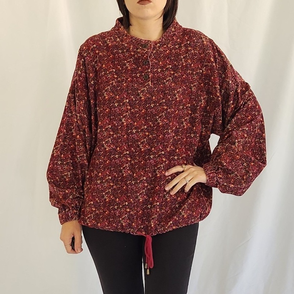 90s/00s Floral Corduroy‎ Oversize Shirt